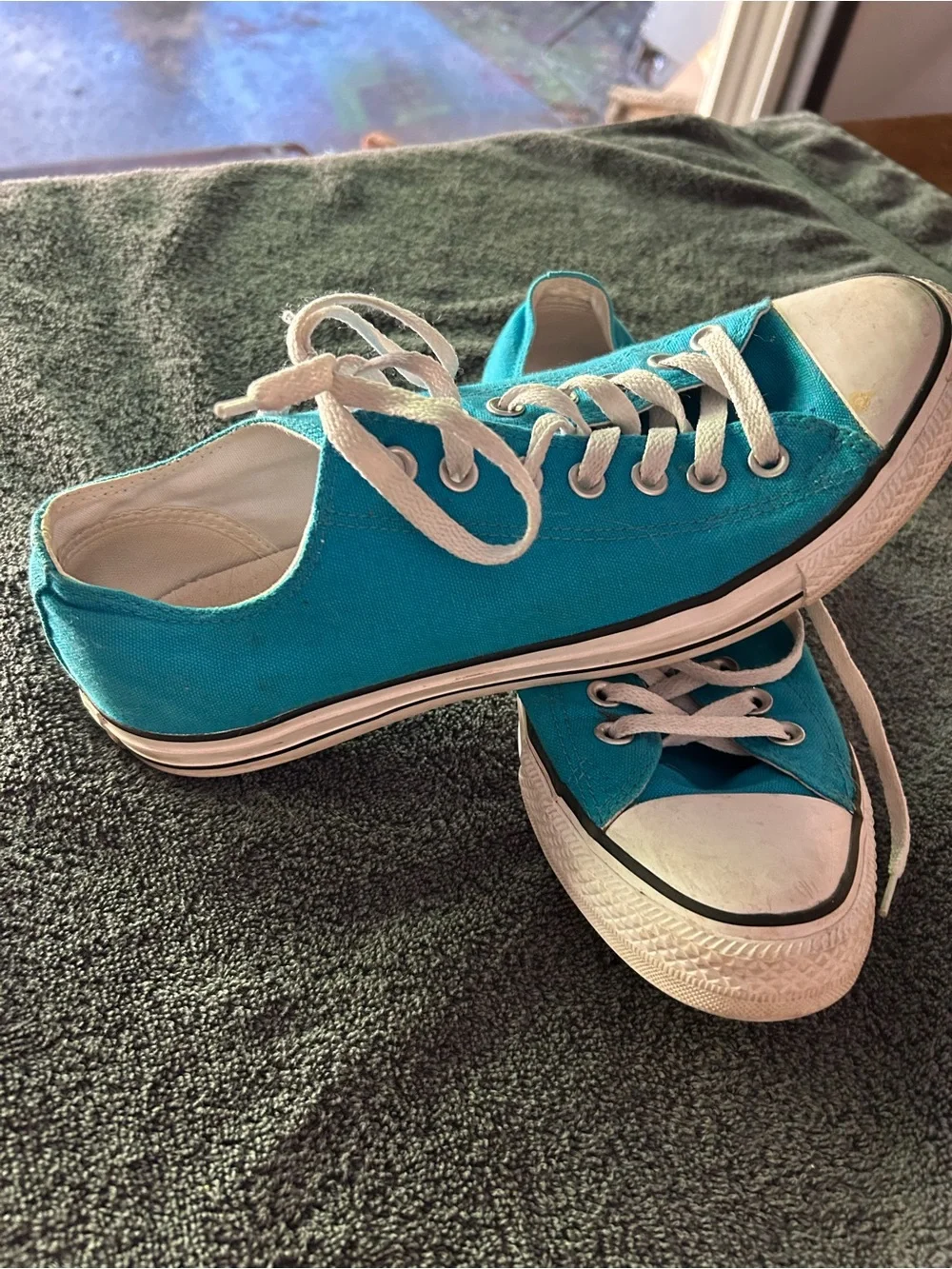 Converse Turquoise Blue Low Top Canvas Sneakers - Picture 2 of 4